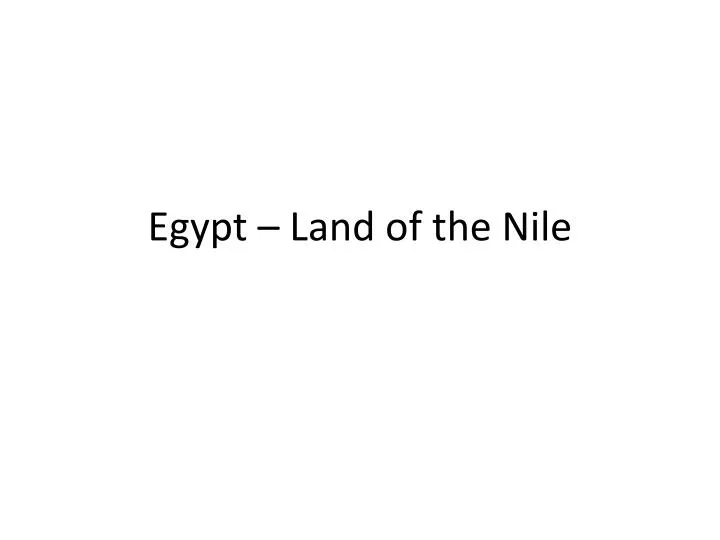 egypt land of the nile