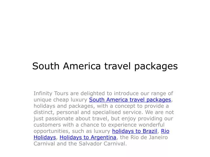 south america travel packages