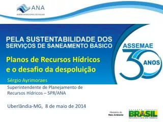 planos de recursos h dricos e o desafio da despolui o