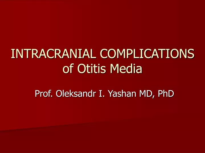 intracranial complications of otitis media