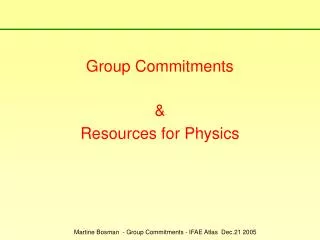 Group Commitments