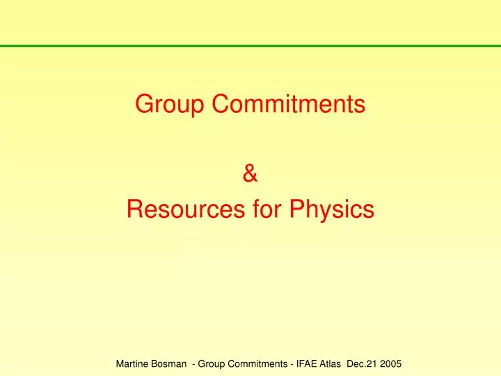 group commitments