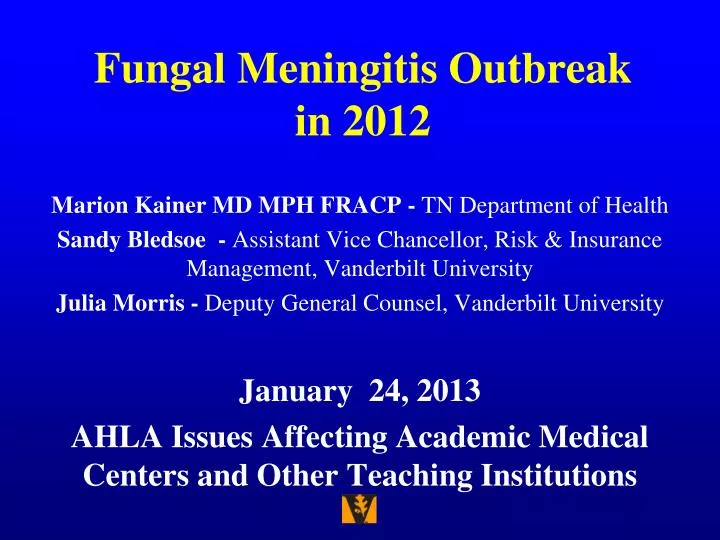 fungal meningitis outbreak in 2012