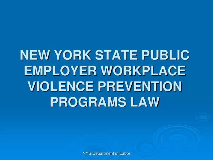 new york state public employer workplace violence prevention programs law