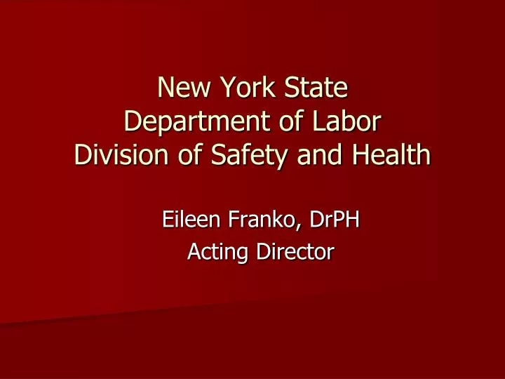 new york state department of labor division of safety and health