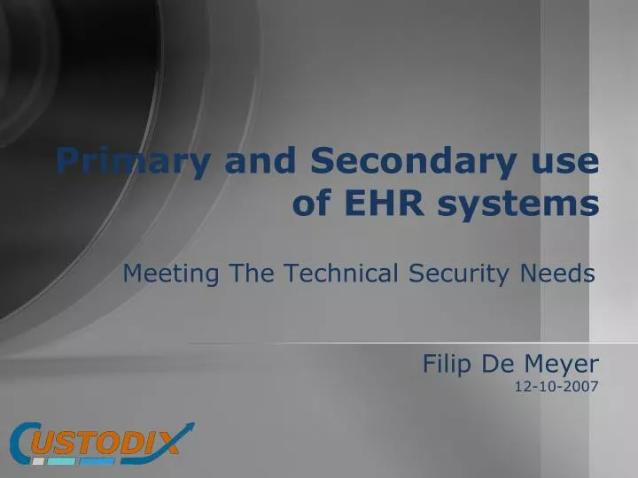 primary and secondary use of ehr systems