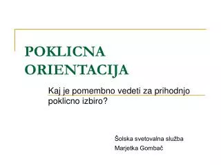 poklicna orientacija