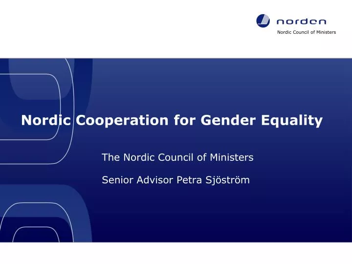 nordic cooperation for gender equality