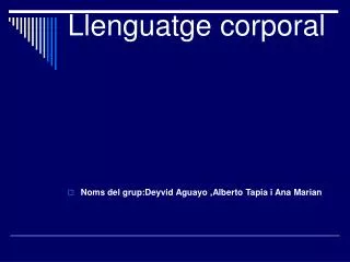 llenguatge corporal