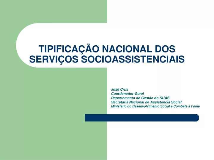 tipifica o nacional dos servi os socioassistenciais