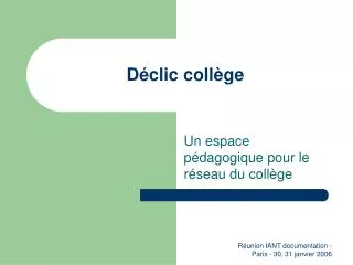 d clic coll ge