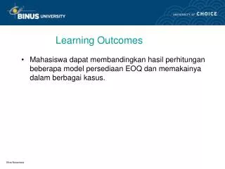 learning outcomes