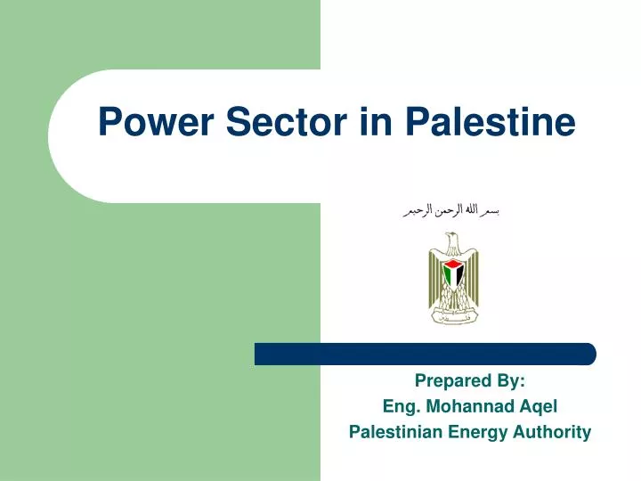 power sector in palestine