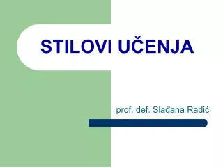 stilovi u enja