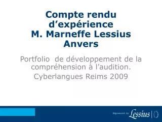 portfolio de d veloppement de la compr hension l audition cyberlangues reims 2009