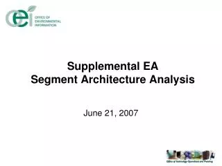 Supplemental EA Segment Architecture Analysis