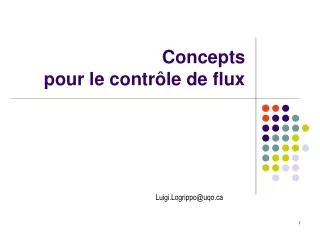 concepts pour le contr le de flux