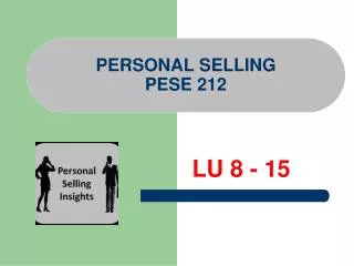 PERSONAL SELLING PESE 212