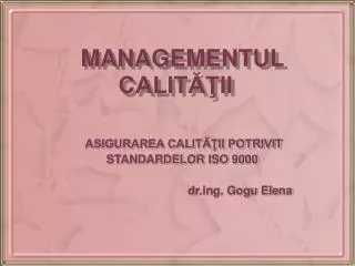managementul calit ii
