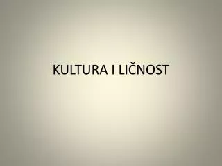 kultura i li nost