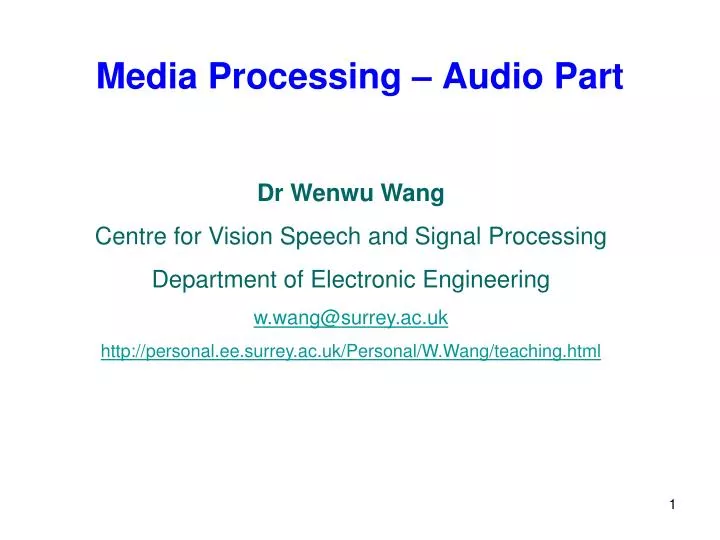 media processing audio part