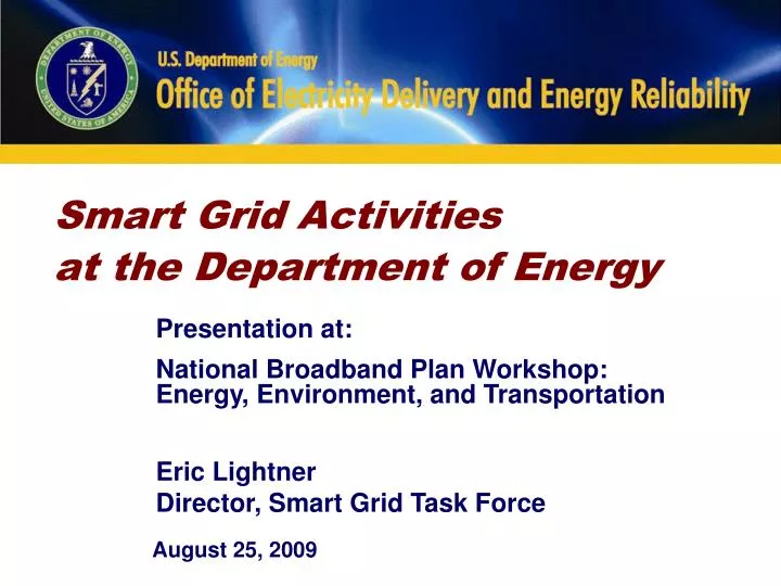 smart grid activities at the department of energy