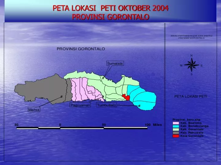 peta lokasi peti oktober 2004 provinsi gorontalo