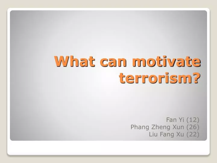 what can motivate terrorism