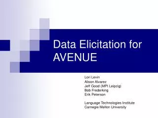 Data Elicitation for AVENUE