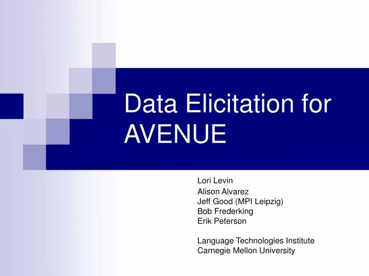 data elicitation for avenue