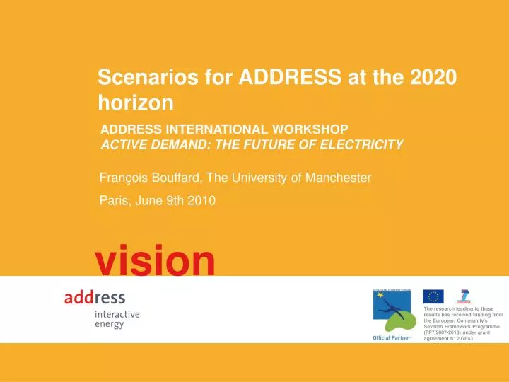 scenarios for address at the 2020 horizon