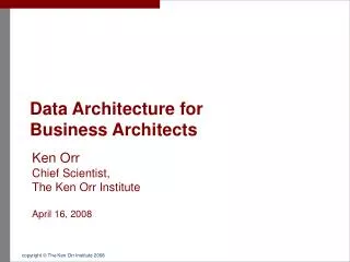 Data Architecture for Business Architects