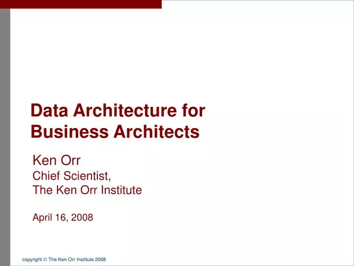 data architecture for business architects