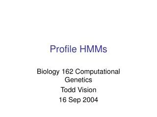 Profile HMMs