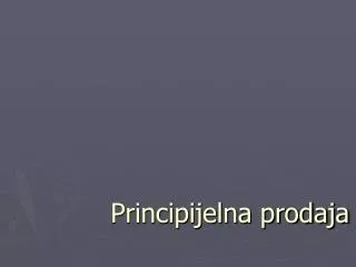 principijelna prodaja