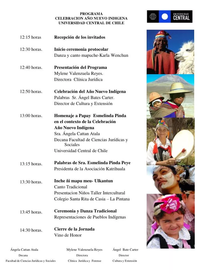 programa celebracion a o nuevo indigena universidad central de chile