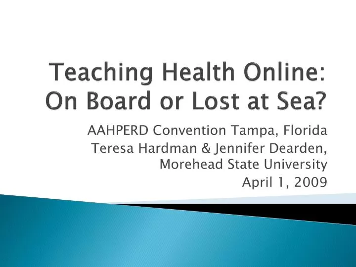 teaching health online on board or lost at sea
