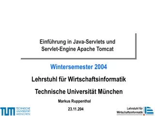wintersemester 2004 lehrstuhl f r wirtschaftsinformatik technische universit t m nchen