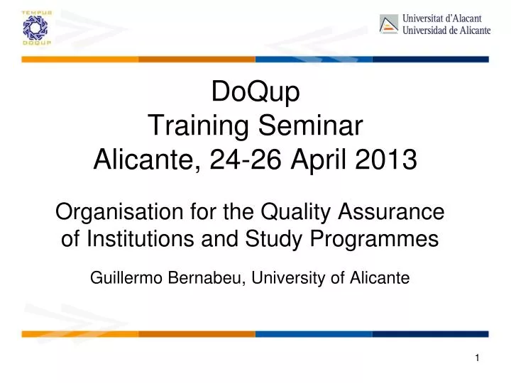 doqup training seminar alicante 24 26 april 2013