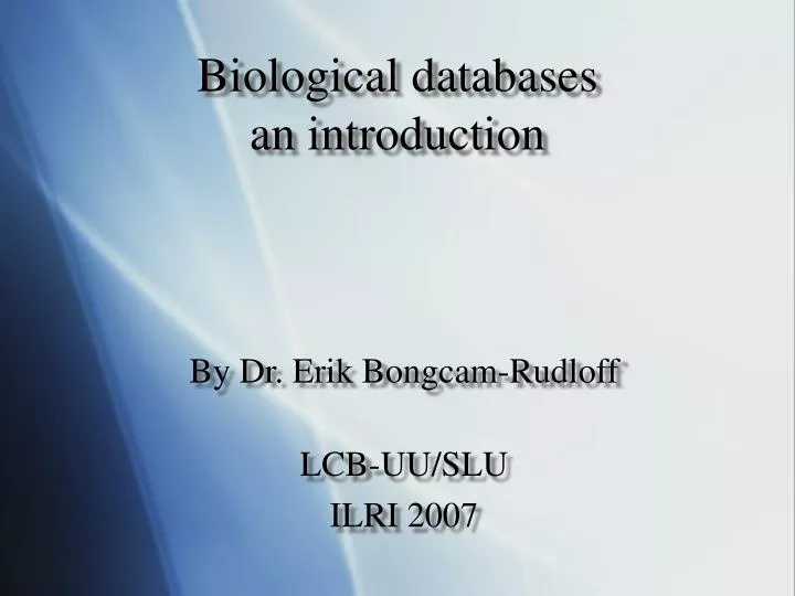 biological databases an introduction