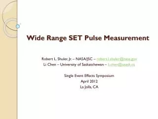 Wide Range SET Pulse Measurement