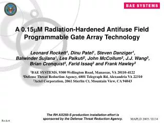 A 0.15 ? M Radiation-Hardened Antifuse Field Programmable Gate Array Technology