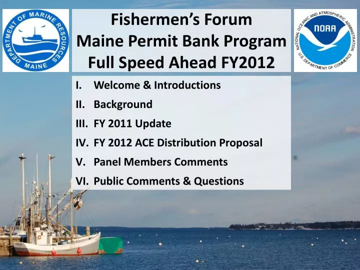 fishermen s forum maine permit bank program full speed ahead fy2012