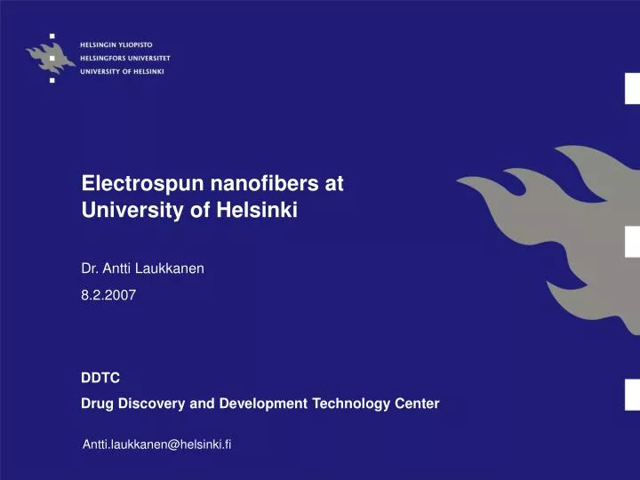 electrospun nanofibers at university of helsinki