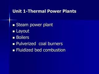 Unit 1-Thermal Power Plants