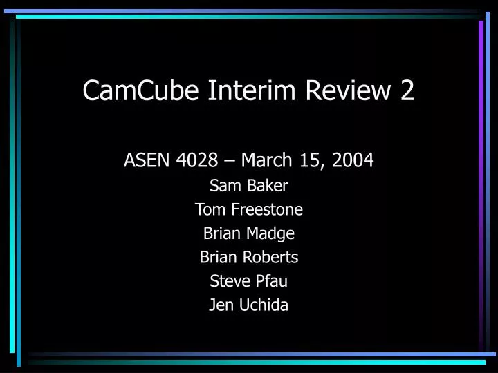camcube interim review 2