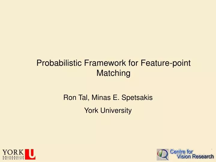 probabilistic framework for feature point matching