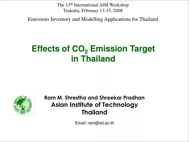 emissions inventory and modelling applications for thailand