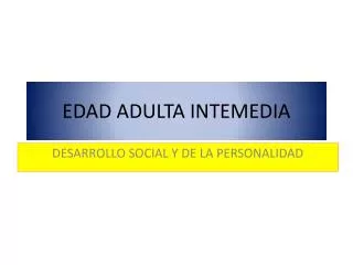 edad adulta intemedia