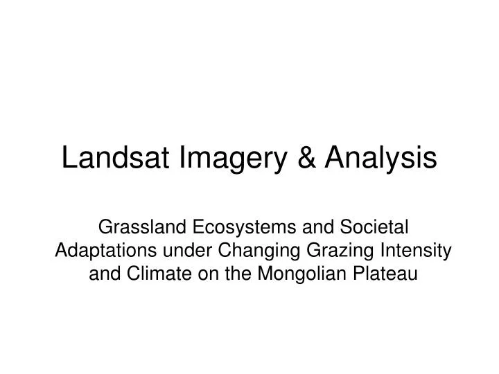 landsat imagery analysis